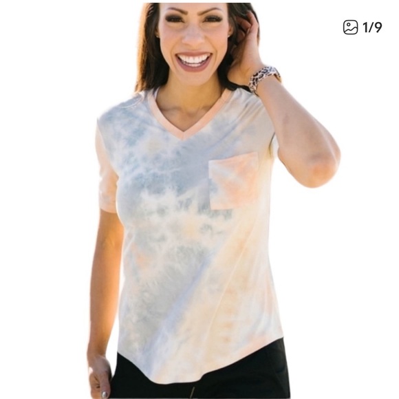ZYIA Tops - ZYIA Active Hendrix Dusk Go To Pocket Pastel Tie Died T-Shirt. Size small